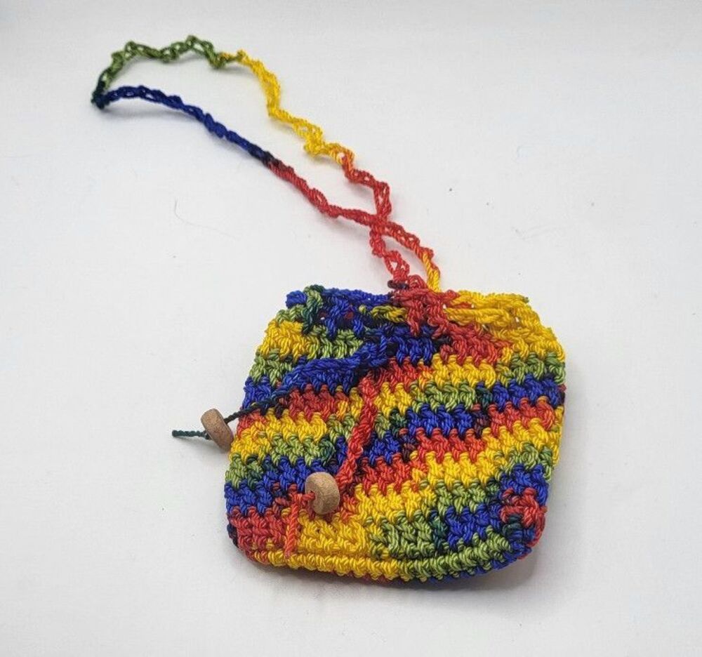 Crochet Handmade Granny Square Bag 3in by 3in